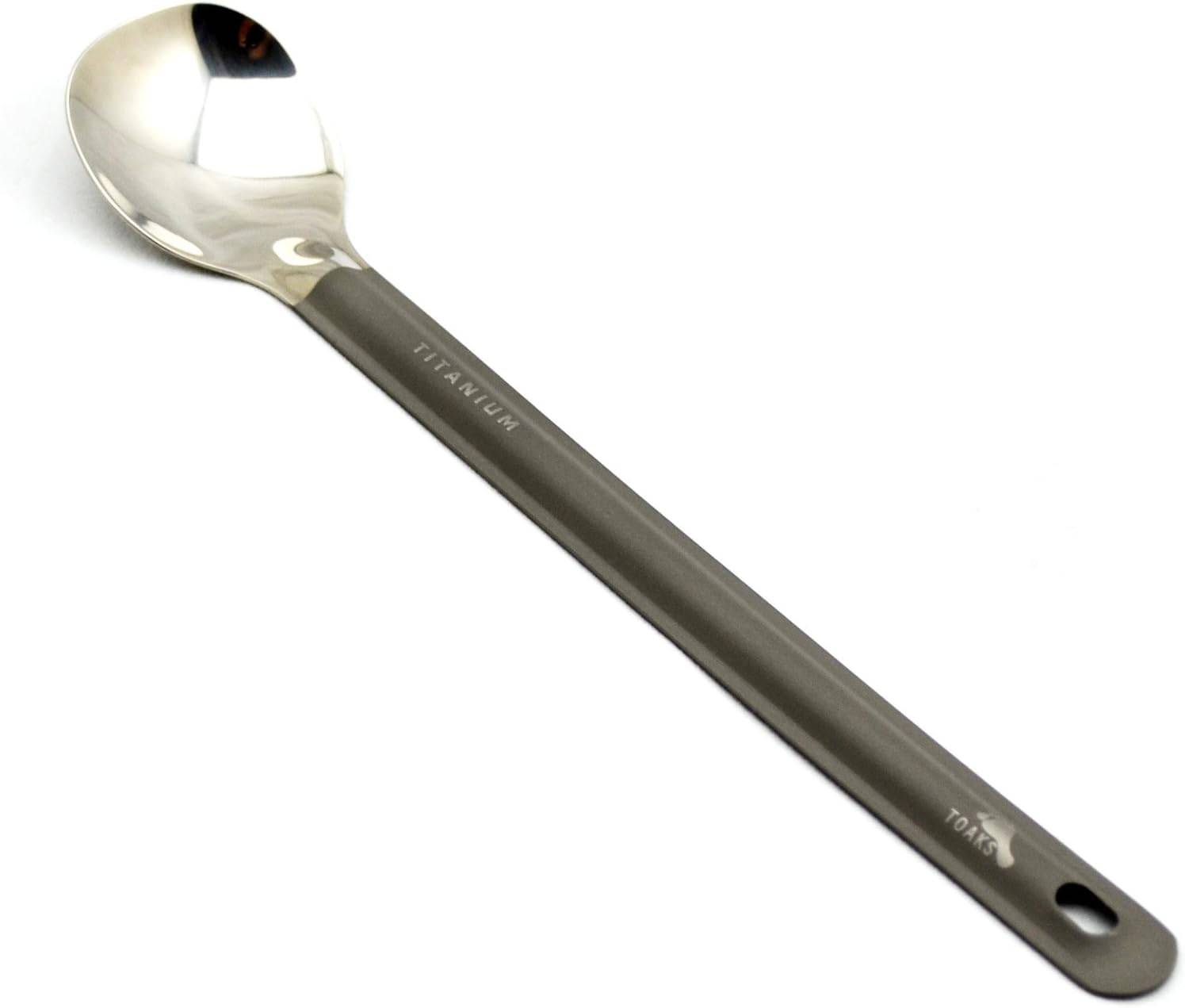 TOAKS Titanium Long Handle Spoon with Polished Bowl